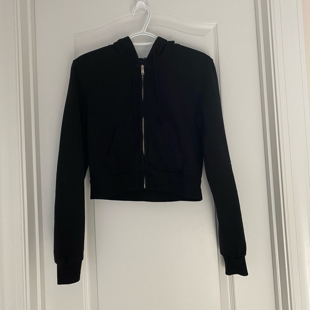 Cropped Zip Up Sweatshirt